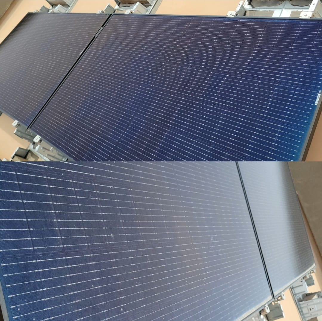 Solar panels before vs after